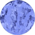 thumbnail image 1 of Ahgly Company Machine Washable Indoor Round Abstract Blue Modern Area Rugs, 8' Round, 1 of 4