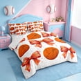 thumbnail image 2 of Erosebridal Basketball Print Bowknot 7-Piece Bedding Comforter Set,Kids Ball Sport Themed King Bedding Sets For Girls,Reversible, 2 of 7