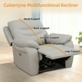 thumbnail image 6 of Caberryne Leather Recliner Sofa Set for Living Room Furniture Set, Power Reclining Loveseat and Chair with LED Lights/Charging Ports/Deep Seats for House/Home Theater(3 Seater), 6 of 7