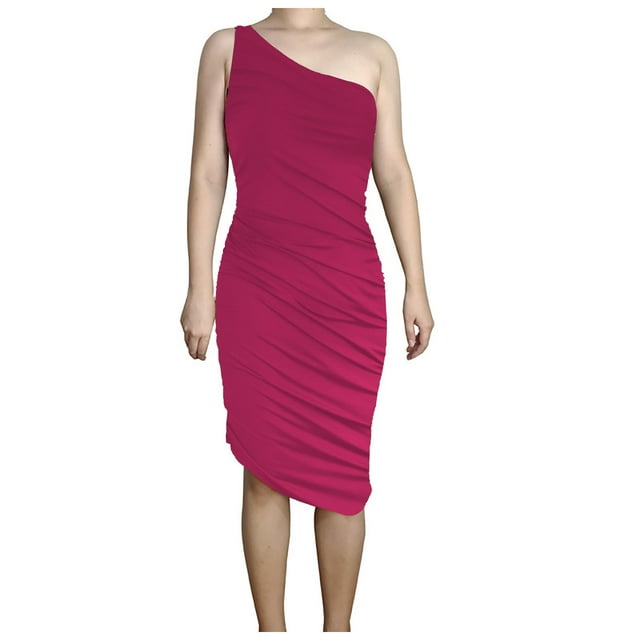 Robe Mode Décontractée Sexy Col Irrégulier Sans Manches Slim Genou