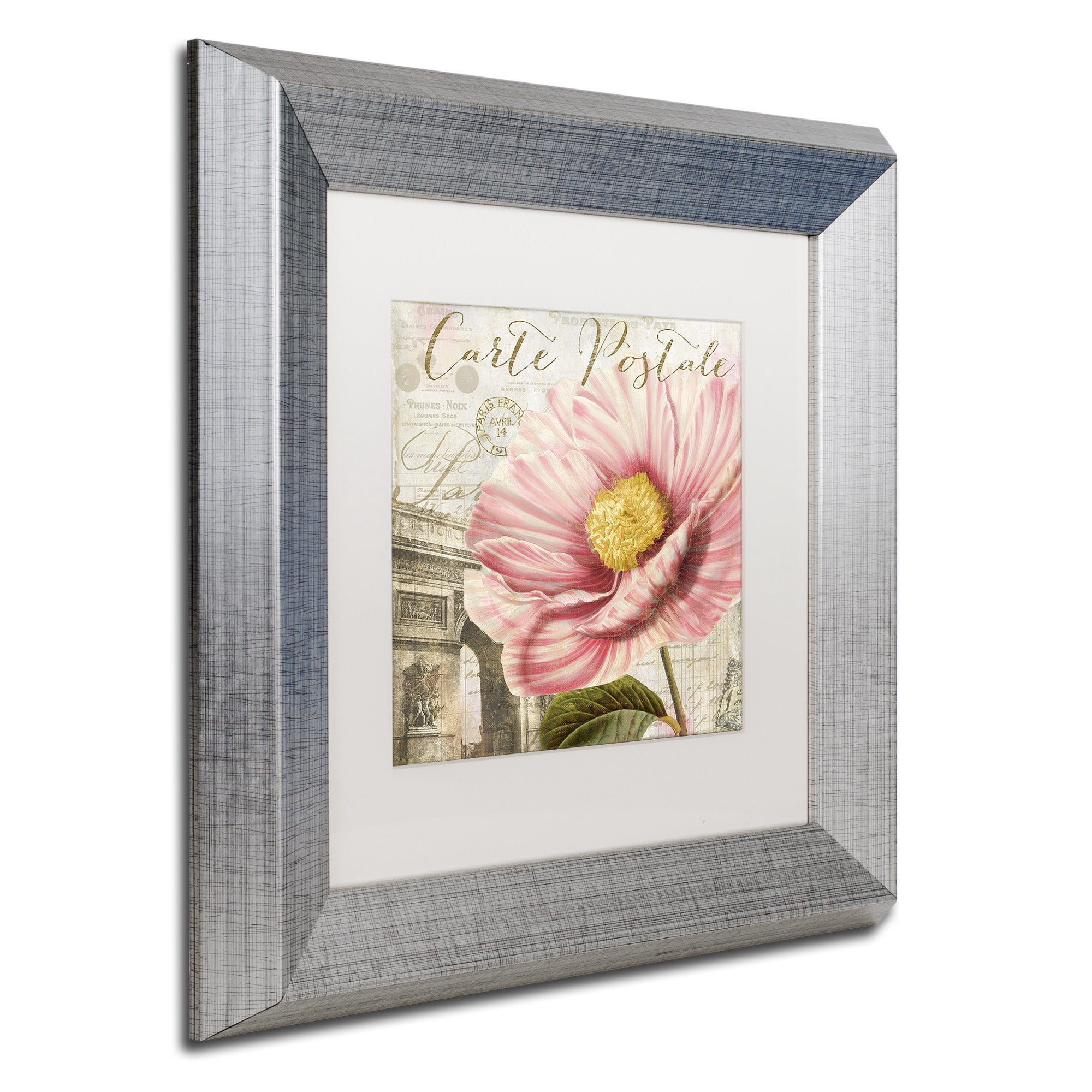 Trademark Fine Art "Bonjour Two" Canvas Art by Color Bakery White Matte, Silver Frame
