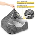 thumbnail image 2 of Cama para perros GASUR con capucha rectangular en forma de cueva, color gris, 2 of 7