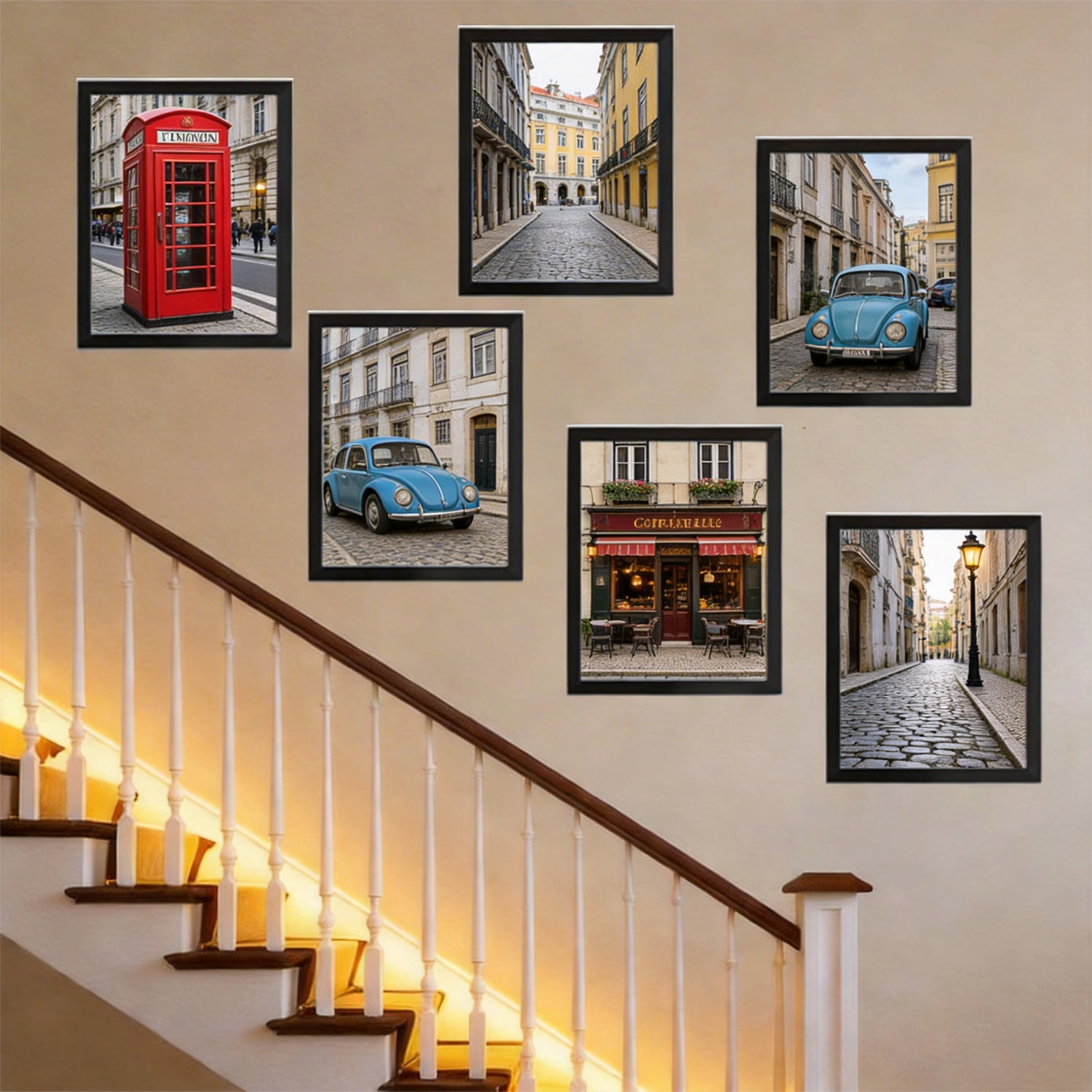 6 Pack 11x14 Black Picture Frames - 8x10 with Mat, Gallery Wall Frame Set for Home & Wall Decor