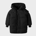 thumbnail image 2 of Zshosam Winter Jackets for Girls Baby Boys Girls Toddlers Winter Coats Hooded Puffer Jacket Down Snow Jacket Warm Fleece Coat Solid Outerwear Size 6T 7T,(Black 6-7 Years), 2 of 3