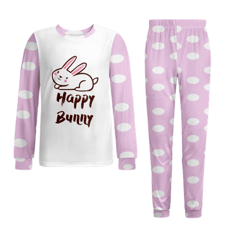 

Easter Pajamas-Unisex Kids Babies Long-Sleeve Top And Pants Pajamas Set Easterr Bunny Egg Carrot Kawaii Pajamas Size 110