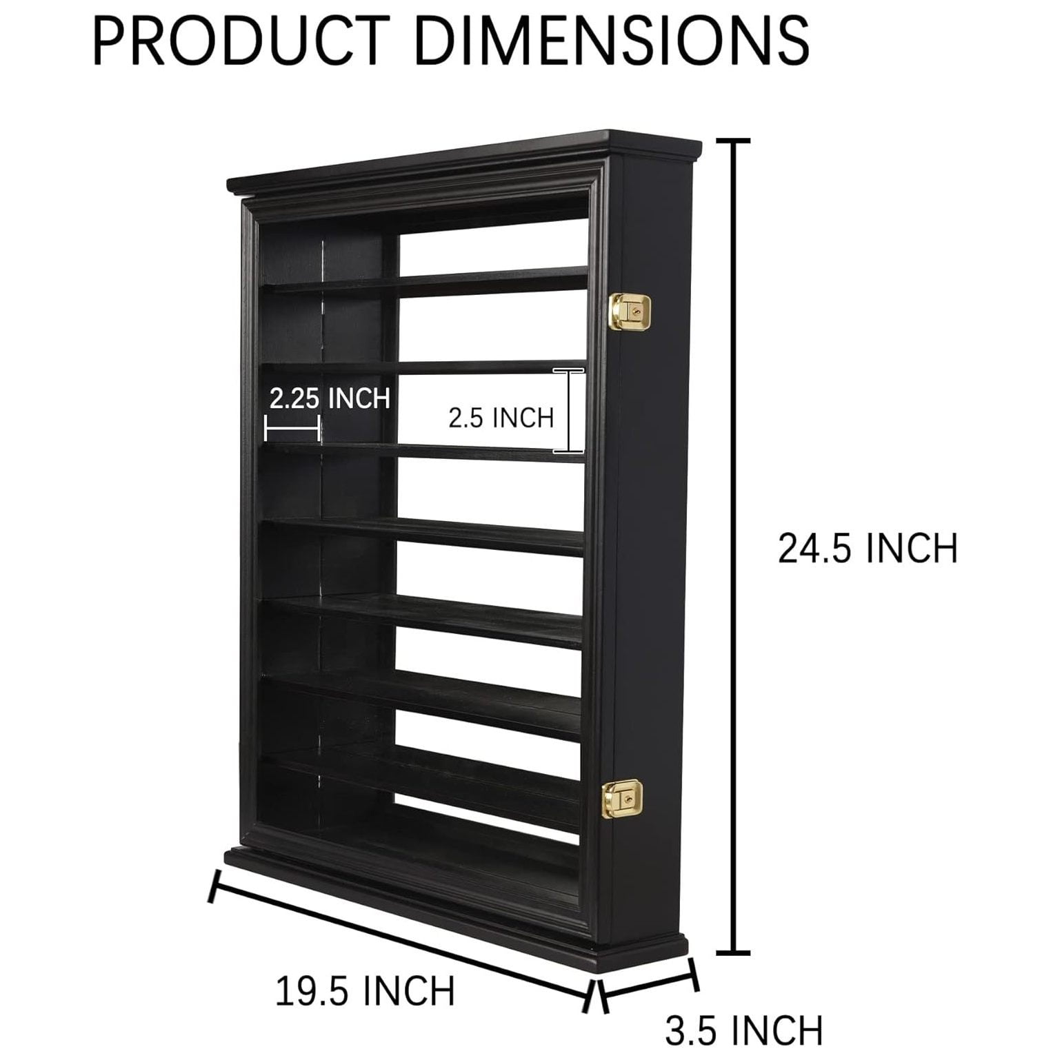 Large 72 Shot Glass Display Case Holder Shot Glass Cabinet Hinged