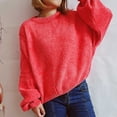 thumbnail image 5 of Buigttklop Womens Sweater Fashion 2024 Lantern Long Sleeve Crewneck Pullover Sweaters Casual Loose Ribbed Knitted Tops Jumpers, 5 of 5