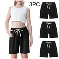 thumbnail image 2 of Kaemgyyd 3 Pack Cotton Linen Toddler Girls Shorts Summer Solid Drawstring Short Pants Unisex Kids Boys Casual Straight Leg Workout Clothes 2-10 T, 2 of 7