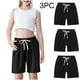 thumbnail image 1 of Odeerbi 2-10 Años Niños Niñas 3 Pcs Verano Algodón Lino Pantalones Cortos Entrenamiento Deportivos Cortos Lindo Color Sólido Pantalones Cortos Suaves Respirables, 1 of 9