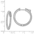 thumbnail image 3 of Auriga Fine Jewelry 925 Sterling Silver Rh-plated 60 Stone 1.5mm CZ In/Out Hinged Hoop Earrings for Women, 3 of 6