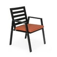 thumbnail image 4 of LeisureMod Chelsea Modern Patio Dining Armchair in Black Aluminum with Removable Cushions for Patio and Backyard Garden Set 2, Orange, 4 of 16