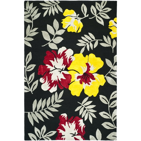 SAFAVIEH Wilton Earnestine Floral Area Rug, Black/Multi, 7'9" x 9'9"