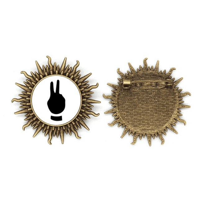 Pin de gancho de metal vintage Unbranded Silueta patron con forma de sol 4,5 cm