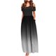 thumbnail image 1 of Vestido de cuello redondo con estampado de hombros descubiertos y manga corta informal de verano para mujer OAVQHLG3B Store  lin121212, 1 of 4