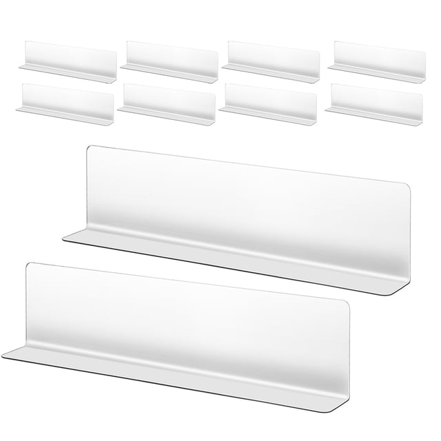 OULII 20pcs Partition Plate Shelf Transparent L Shaped For Malls Product Separation