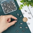 thumbnail image 3 of 60pcs 6x12mm 201 Stainless Steel Slide Charm Two Large Hole Slider Loose Beads Connector Leather Wristband Locking Clips Spacer Beads for Leather Cord Bracelets Jewelry Making for DIY, 3 of 5