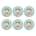 thumbnail image 2 of Bingfone Vintage White Bunny Bottom And Easter Eggs Leather Drinks Coasters With Set Of 6,Suitable For Home Kitchen,Coffee Cup Coasters Home Gift, 2 of 9