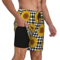 thumbnail image 2 of Yiaed Sunflowers Print Mens Swim Trunks Bathing Suit Compression Liner Beach Swim Shorts Swimwear Quick Dry Zipper Pocket No-Chafing Board Short-Medium, 2 of 6