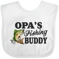 thumbnail image 3 of Inktastic Opa's Fishing Buddy Boys Baby Bib, 3 of 4