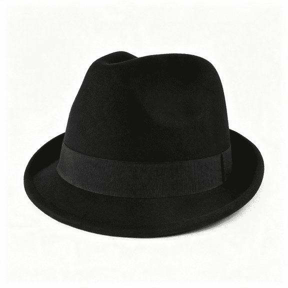 TELOLY Multi Size Felt Fedora Hat, Adjustable Short Brim Trilby Hats for Men and Women, Roll Up Dress Hat with Ribbon Adjustable Black Fedora