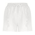 thumbnail image 5 of aidice Shorts for Women Cotton Linen Loose Elastic Waisted Ruched Ruffle Lightweight Casual Summer Shorts, 5 of 6