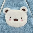 thumbnail image 6 of Zwiiyzr Newborn Baby Girl Boy Clothes Fluffy Bear Ear Hooded Jumpsuit Fleece Rompers Onesie Long Sleeve Warm Winter Coat Outfits Blue, 6 of 7