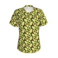 thumbnail image 2 of Uemuo Avocado Printed Women's Classic V-Neck T-Shirt - Soft, Breathable, Moisture-Wicking, Perfect for Casual, Office, Travel, and Everyday Wear-Small, 2 of 5