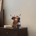 thumbnail image 4 of Surpdew Solar Highland Cow Garden Statue with Lantern Cute Resin Outdoor Decor for Farmhouse Yard, Patio, Porch Unique Cow Gifts for Mom, Grandma, Women Mother's Day Birthday Decorations, 4 of 9