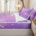 thumbnail image 5 of Manfei Glowing Stars Zipper Full Size Comforter Sets with Fitted Sheet and 2 Pillowcases,Dreamy Purple Gradient Zipper Bedding Set,Colorful Stars Reversible,4pcs, 5 of 8