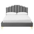 thumbnail image 5 of Modway Olivia Queen Performance Velvet Platform Bed in Gray, 5 of 10