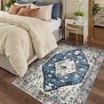 thumbnail image 6 of Lahome 3'x5' Area Rugs for Living Room,Machine Washable Rugs,Low Pile Non Slip Vintage Floral Print Rug Carpet for Entryway,Hallway,Kitchen,Home Decor,Blue, 6 of 15