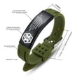 thumbnail image 4 of Dark green Sport Silicone Medical Bracelets Adjustable Waterproof Medical ID Alert Bracelets for Men Women Lymphedema alert no bp/iv/needles this arm, 4 of 4