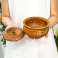 thumbnail image 2 of Rainforest Bowls Ripple Teak Wood Bowl with Lid 4-Pack, 2 of 5