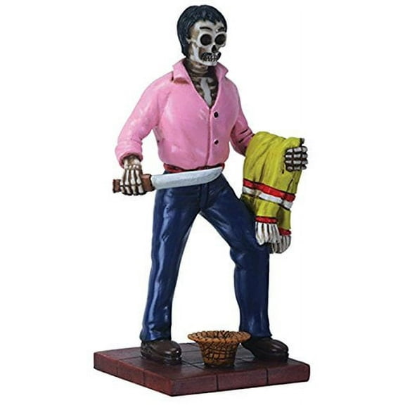 El Valiente Skeleton with Knife Day of the Dead Dia de los Muertos Figurine