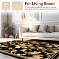 thumbnail image 2 of ODIKA 4'x6' Machine Washable Non-Slip Area Rug, Elegant Baroque Scrollwork with Flourishing Leaf and Flower Details High Traffic Rug, Gold, 217173, 2 of 7