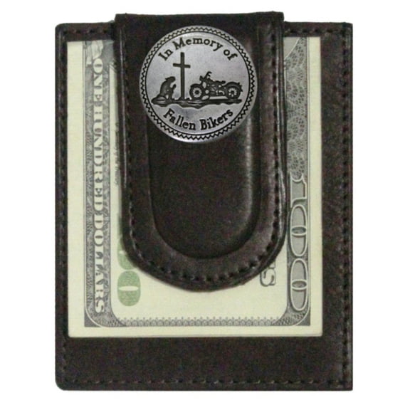 Custom Fallen Bikers Paul and Taylor Money Clip Wallet Brown