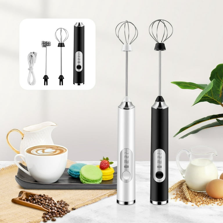 Electric Milk Frother Handheld Whisk Rechargeable Foam Maker 3-Speed  Automatic Egg Beater Coffee Matcha Mixer