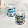 thumbnail image 2 of Yayeee 2 Pack Qtip Holder Bathroom Cotton Swab Canister with Lid Clear Dispenser Set, Yellow Sailboats, 2 of 6