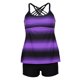 thumbnail image 2 of Rayas de Mujer Modesta de Las Mujeres Tankini Tankini Traje de Baño Acolchado Push Up Bro Boyshorts Swimsuit Beachwear Purple 3XL Sunnimix traje de baño tankini para mujer, 2 of 8