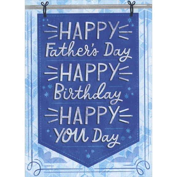 Designer Greetings Blue Hanging Sign with White Lettering on Light Blue Background Father's Day Birthday Card