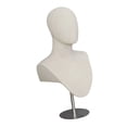 thumbnail image 4 of Voxware Wig Display Stand Mannequin Head Bust Hat Rack Linen Metal Adjustable Multipurpose Stable Base with Shoulder Insertable Pins Jewelry Organizer Suitable for stores shopping malls beige, 4 of 8