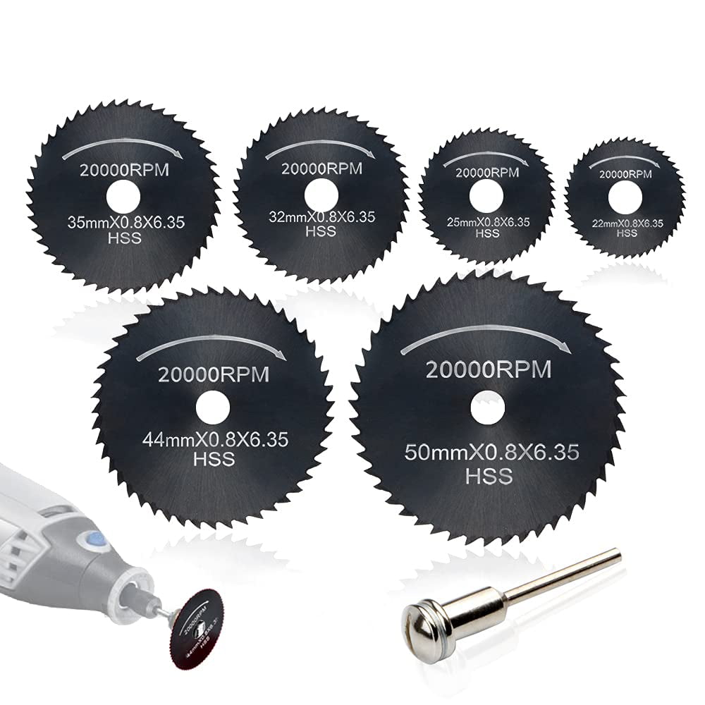 7PCS HSS Circular Saw Blade Set For Drill Dremel Rotary Tool Cutting Wheel Discs 