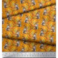 thumbnail image 3 of Soimoi Velvet Fabric Leaves,Floral & Squirrel Animal Printed Fabric 1 Yard 58 Inch Wide, 3 of 3