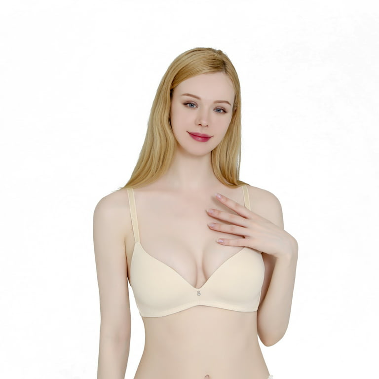 Women Bras 3 pack of No Wire Free T-Shirt Bra B cup C cup D cup Size 34D  (2001)