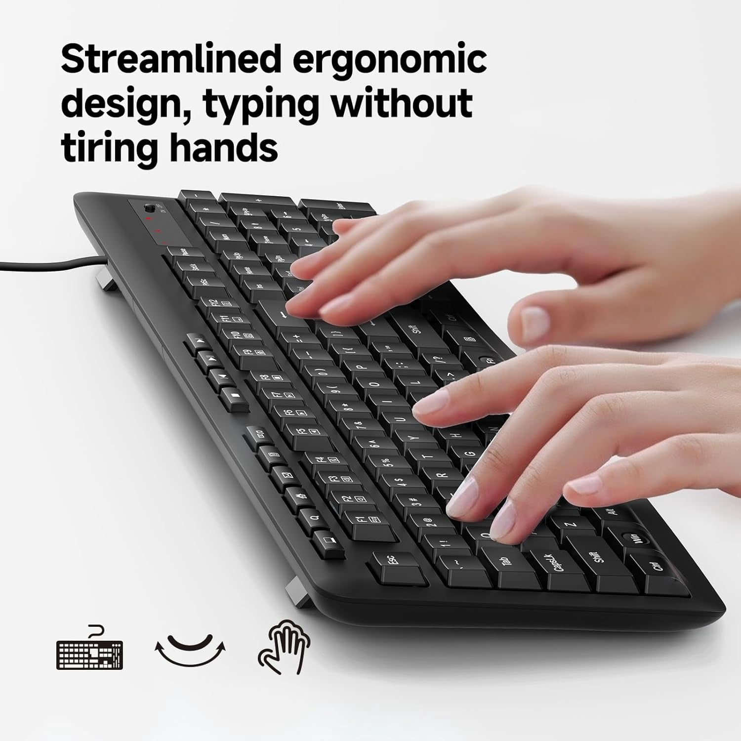 REDRAGON Keyboard Wired USB Full Size 114 Keys with Numeric Keypad Multimedia Shortcuts,Wired Computer Keyboard,Quiet Silent Keystroke for Home Office, Work or Personal Computer