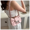 thumbnail image 5 of Women Pleated Armpit Bag PU Leather Shoulder Bag Fashion Bow Handbag French Underarm Bag Shopping Dating Bag, 5 of 9