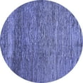 thumbnail image 1 of Ahgly Company Machine Washable Indoor Round Abstract Blue Modern Area Rugs, 5' Round, 1 of 4
