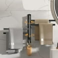 thumbnail image 3 of Towel Bar, Upgraded Swivel Towel Rack Aviation Aluminium Four in ONE Towel Racks for Bathroom Space Saving Swing Out 180° Rotation Towel Hanger Holder Wall Mount White, 3 of 6