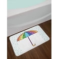 thumbnail image 2 of Rain Bath Mat, Joyful Autumn Season Theme Cartoon Umbrella in Rainbow Colors Smiling During Rainfall, Plush Bathroom Decor Mat with Non Slip Backing, 29.5" X 17.5", Multicolor, by Ambesonne, 2 of 2