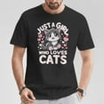 thumbnail image 2 of Just A Girl Who Loves Cats Cute Cat T-Shirt – Adorable Graphic Tee for Women, Comfortable Cotton Blend Top, Perfect Gift for Cat Moms & Feline Enthusiasts, 2 of 3